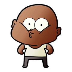 cartoon bald man staring