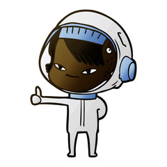 cartoon astronaut woman