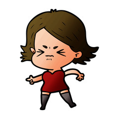 Obraz premium cartoon angry girl