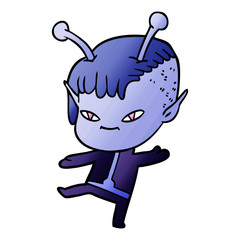 cute cartoon alien girl
