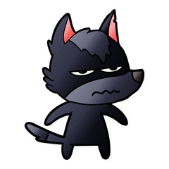cartoon annoyed wolf