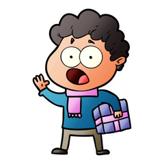 Fototapeta premium cartoon man gasping in surprise