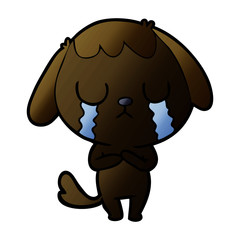 cute cartoon dog crying
