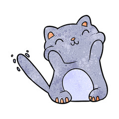 very happy cute cartoon cat 