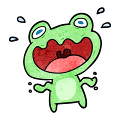cute cartoon frog frightened