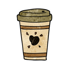 cartoon cup of takeout coffee