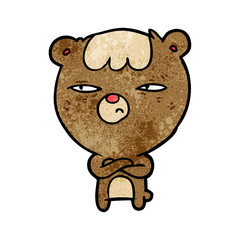 Obraz premium cartoon annoyed bear with arms crossed