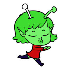 cartoon alien girl