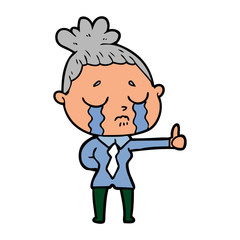 cartoon crying businesswoman