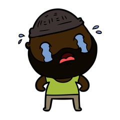 cartoon bearded man crying