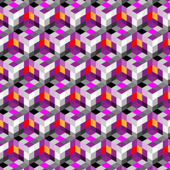 abstract cube pattern. Colorful design, geometric 3d vector wallpaper, cube pattern background.