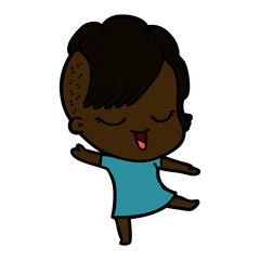 happy cartoon girl