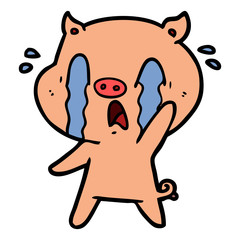 crying pig cartoon