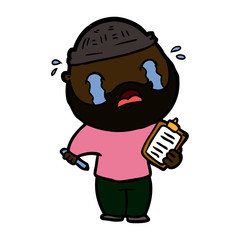 cartoon bearded man crying