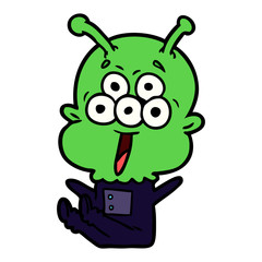 happy cartoon alien