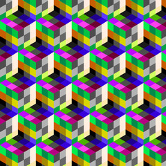 abstract cube pattern. Colorful design, geometric 3d vector wallpaper, cube pattern background.