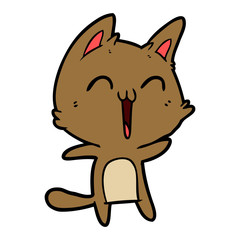 happy cartoon cat