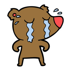 cartoon crying bear