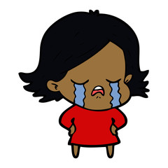 cartoon girl crying
