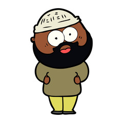 cartoon surprised bearded man