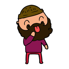 Obraz premium man with beard sticking out tongue