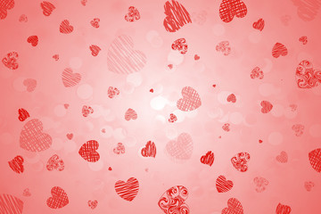 красивая праздничная иллюстрация фона с красными сердцами       