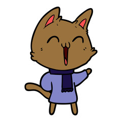 happy cartoon cat
