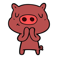 Fototapeta premium cartoon content pig