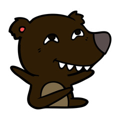 cartoon bear showing teeth