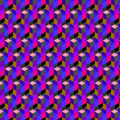 abstract cube pattern. Colorful design, geometric 3d vector wallpaper, cube pattern background.