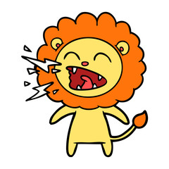cartoon roaring lion
