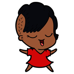 happy cartoon girl