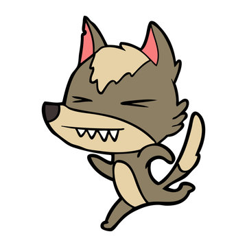 angry wolf running