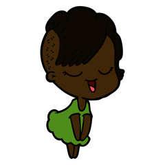 happy cartoon girl