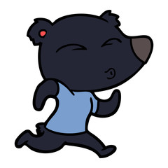 Obraz premium cartoon jogging bear
