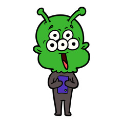 happy cartoon alien