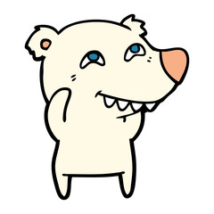cartoon polar bear showing teeth