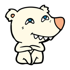 cartoon polar bear showing teeth