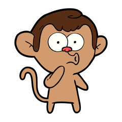 Obraz premium cartoon hooting monkey