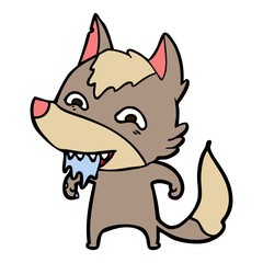 cartoon hungry wolf