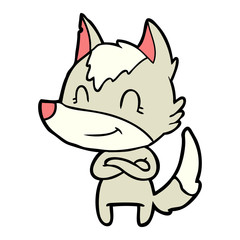 friendly cartoon wolf