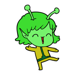 cartoon alien girl laughing
