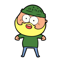 cartoon surprised bearded man