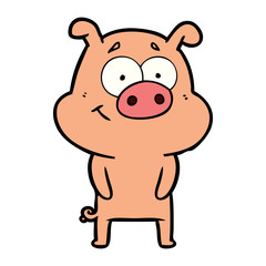 happy cartoon pig