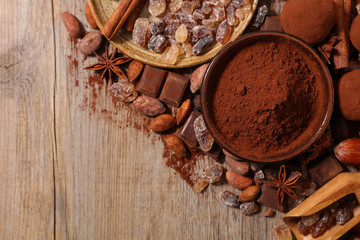 assorted cocoa,sugar,spice