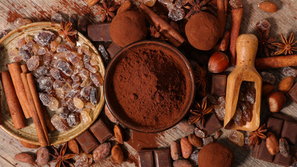 assorted cocoa,sugar,spice