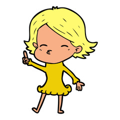 cartoon woman with idea