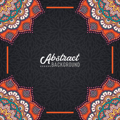 Hand-drawn mandala on the watercolor background