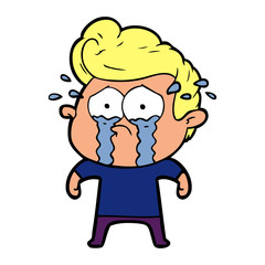 Obraz premium cartoon crying man
