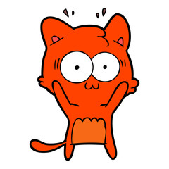 Fototapeta premium cartoon surprised cat